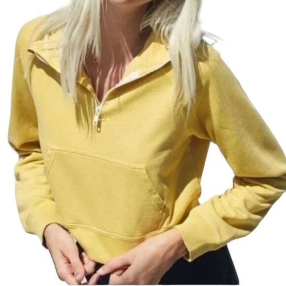 Brandy Melville John Galt Custom Tie Dye Quarter Zip Cropped Sweatshirt OS - Picture 5 of 9